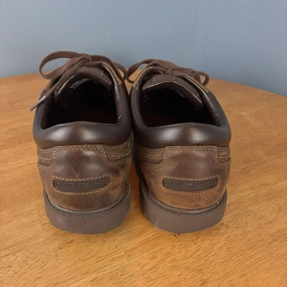 Rockport Brown Leather Hydroshield Waterproof Mens Shoes Size 11